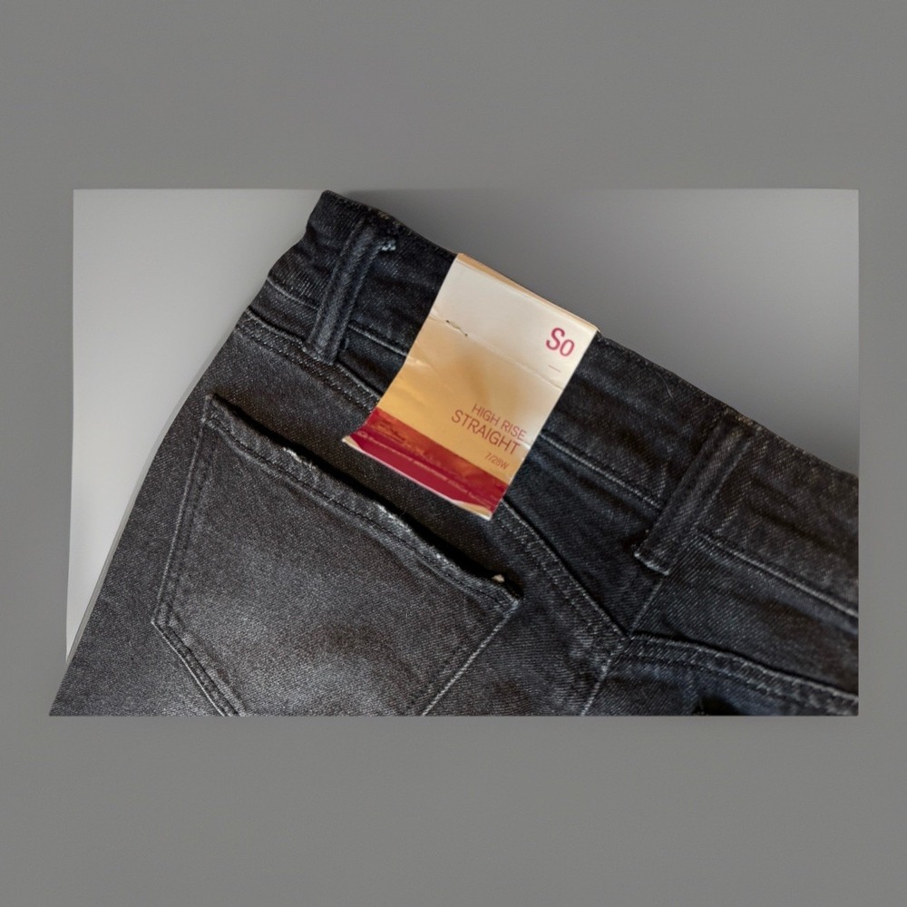 NWT High Rise Straight Black Wash Denim‎ Jeans Womens Size 7 - Picture 6 of 8